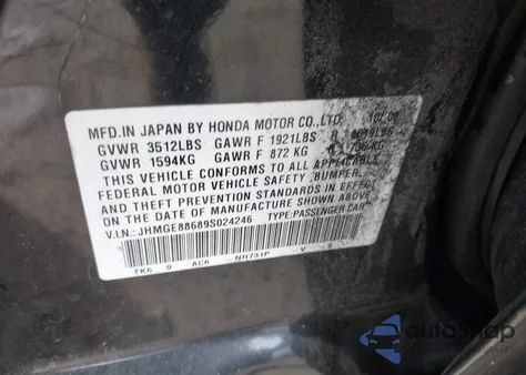 2009 Honda Fit Sport из США, поврежденный, VIN JHMGE88689S024246